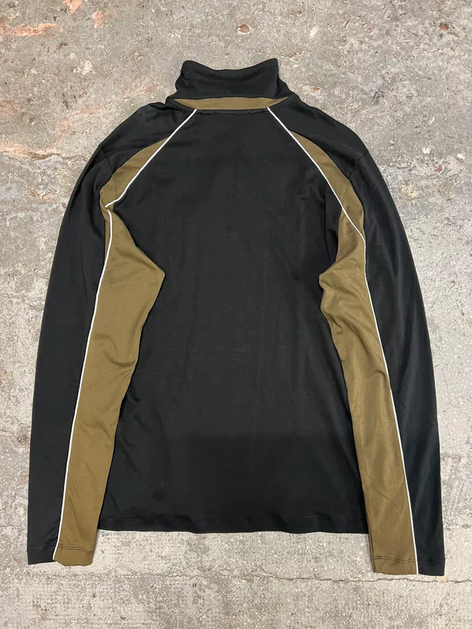 Helmut Lang Quarter Zip Black & Brown Sweater (M) 4