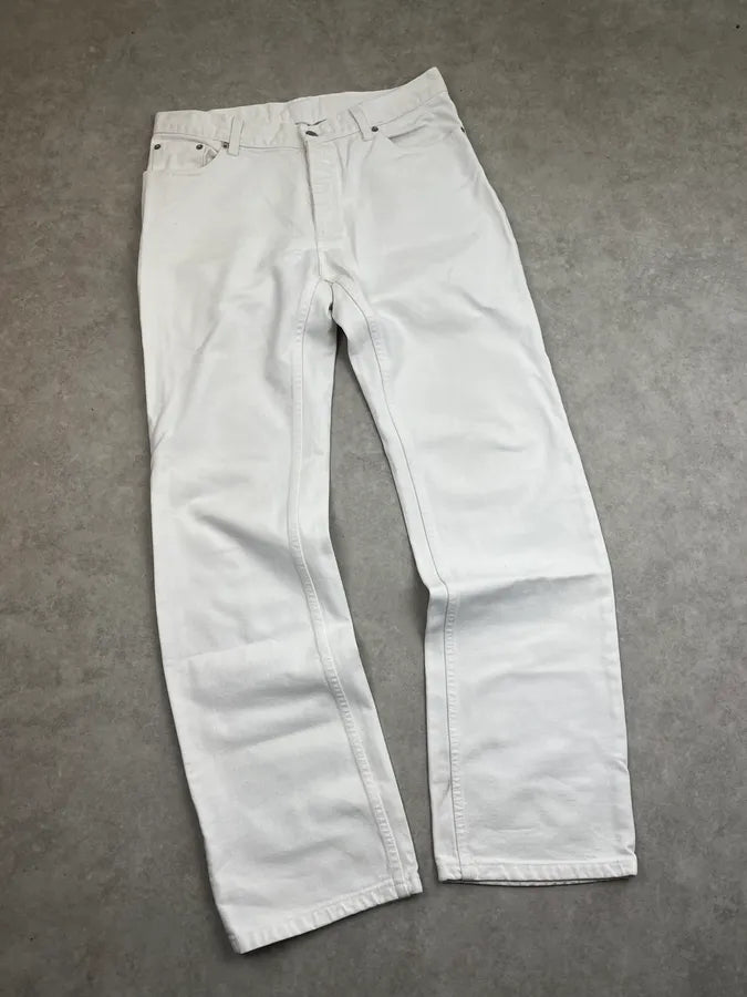 AW2000 Helmut Lang White Denim Straight-Leg Jeans jDhVbDl 5