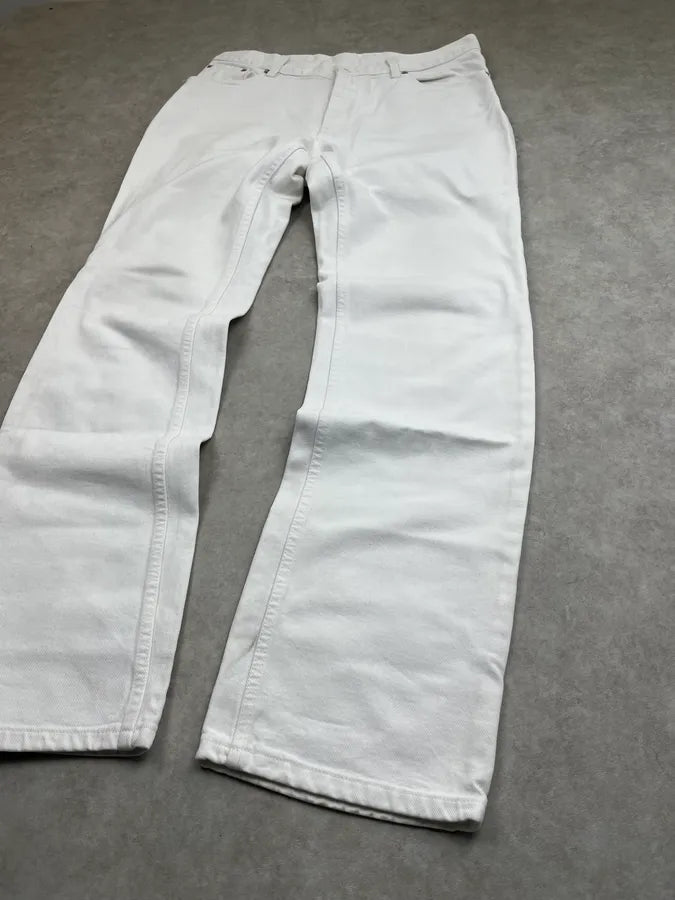 AW2000 Helmut Lang White Denim Straight-Leg Jeans jDhVbDl 4