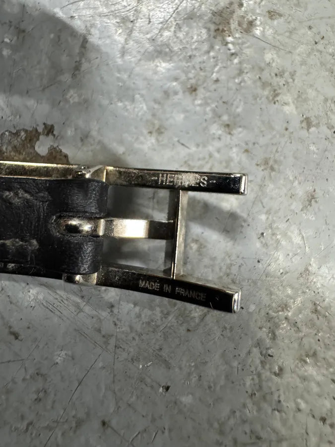 Hermes Behapi Black Leather Bracelet dYxdBCh 8