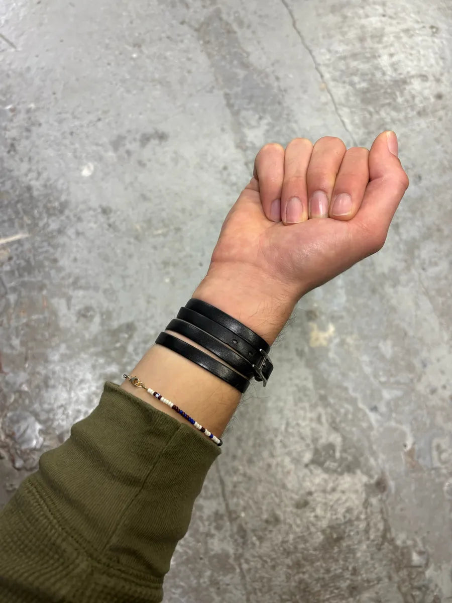 Hermes H Black Leather Bracelet uByjVje 2