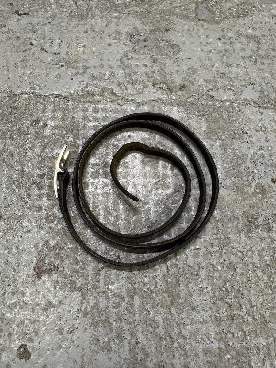Hermes H Black Leather Bracelet uByjVje 3