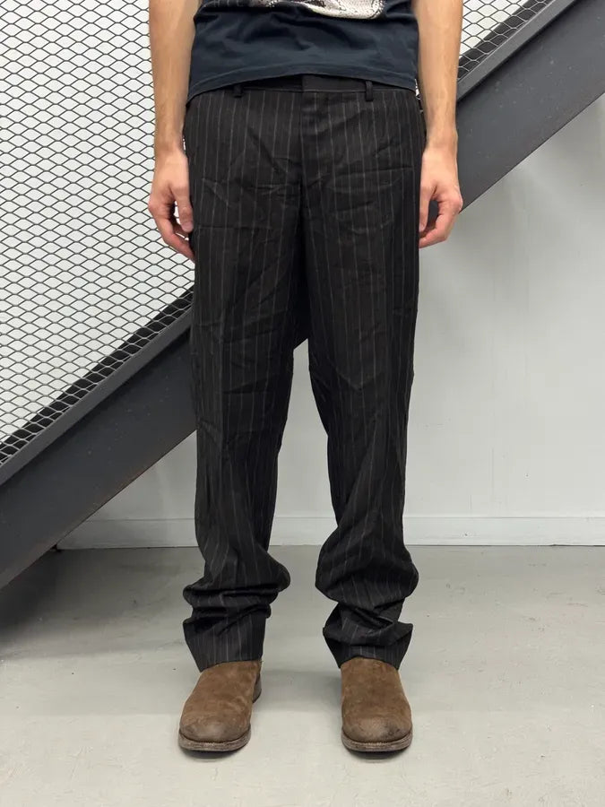 Hermès Wool Dark Grey Pinstripe Suit Pants jFNKapv 0