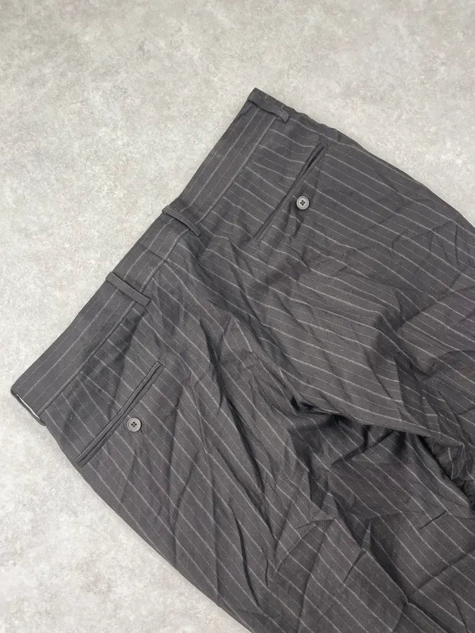 Hermès Wool Dark Grey Pinstripe Suit Pants jFNKapv 8