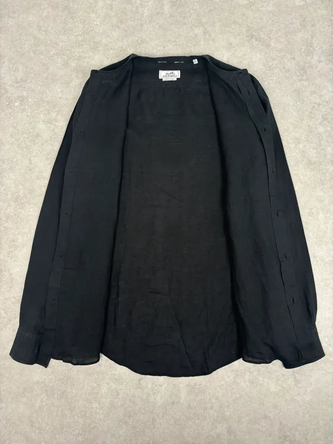 Hermès Black Linen Shirt  fPnqCmy 6