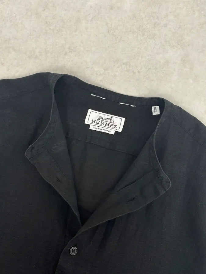 Hermès Black Linen Shirt  fPnqCmy 7