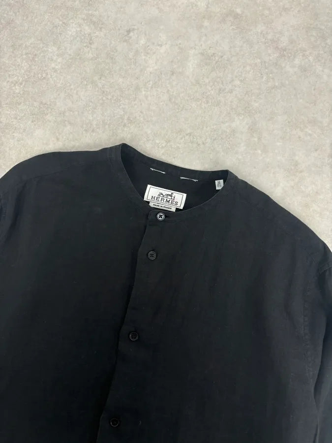 Hermès Black Linen Shirt  fPnqCmy 3