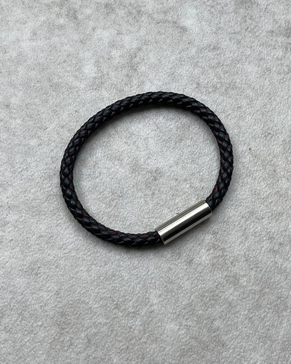 Hermès Black Woven Leather Bracelet yYpfxlP 1