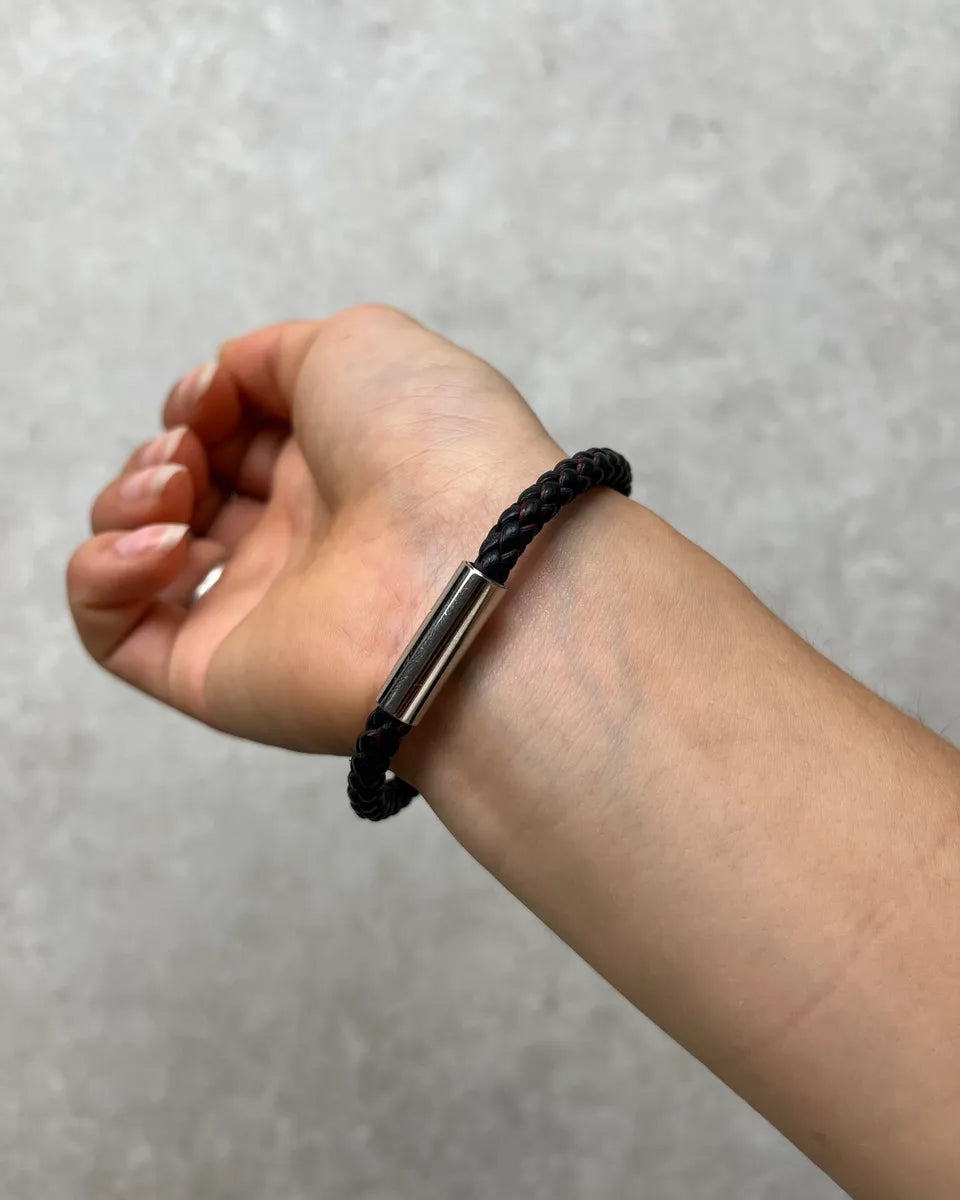 Hermès Black Woven Leather Bracelet yYpfxlP 3