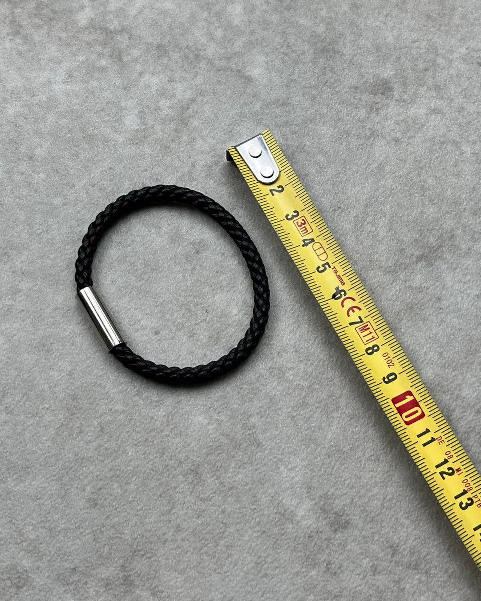 Hermès Black Woven Leather Bracelet yYpfxlP 6