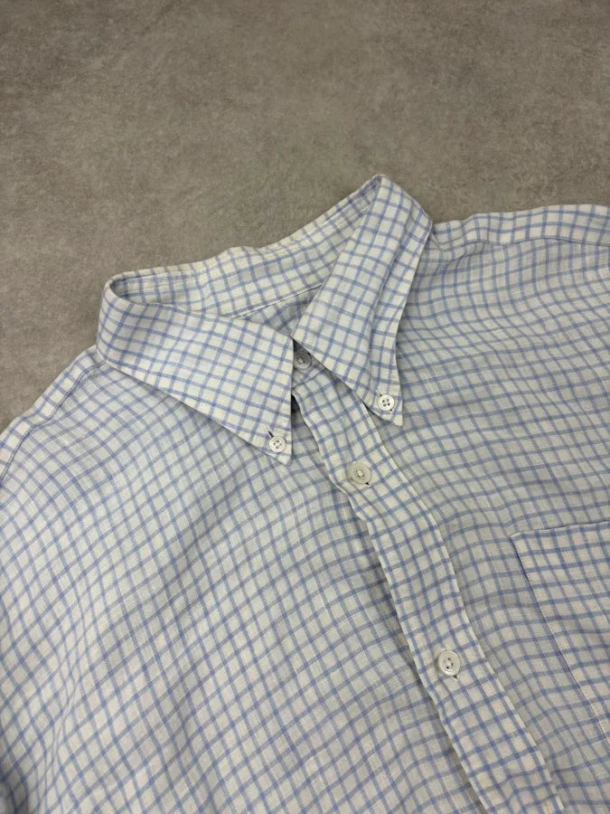 2000s Hermès Blue & White Checkered Oversized Shirt pbByAWQ 4