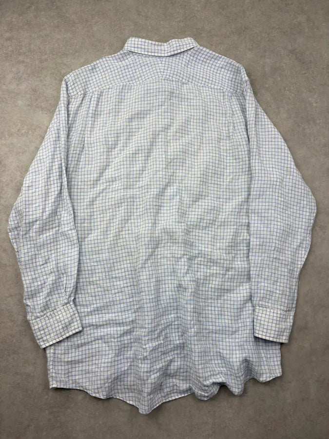 2000s Hermès Blue & White Checkered Oversized Shirt pbByAWQ 5