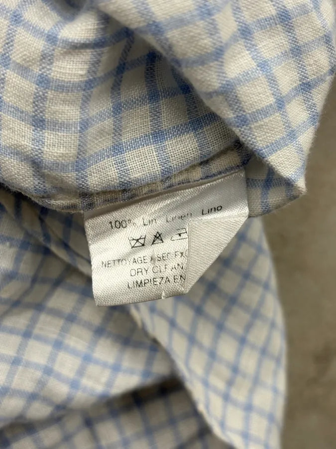 2000s Hermès Blue & White Checkered Oversized Shirt pbByAWQ 10