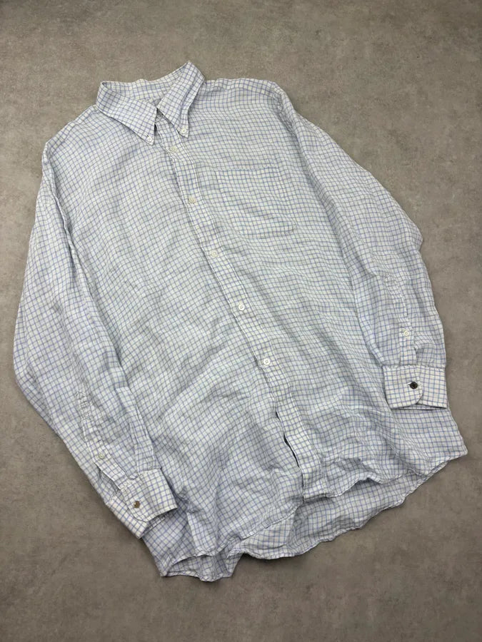 2000s Hermès Blue & White Checkered Oversized Shirt pbByAWQ 3