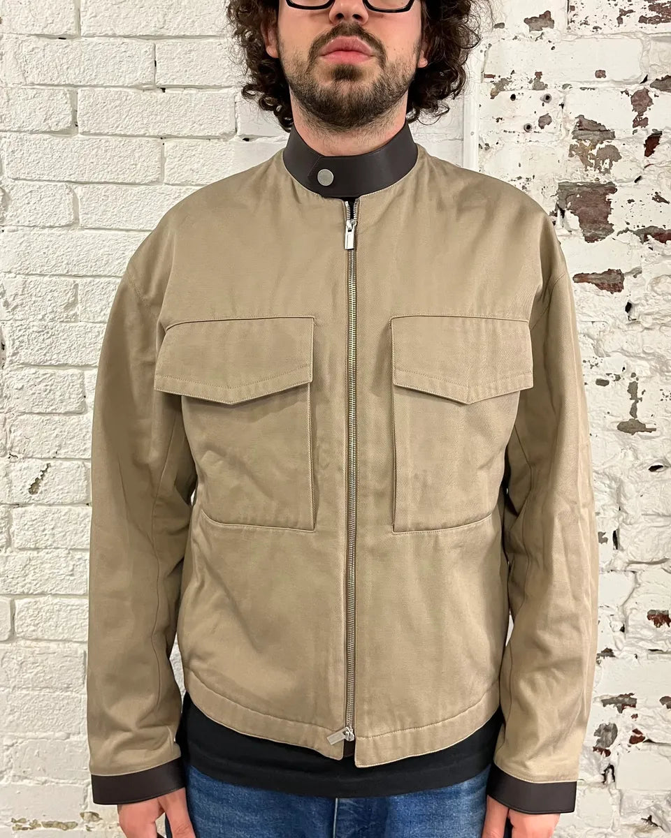 Hermès Brown Leather Constrast Beige Modern Classy Jacket wWhctzP 1