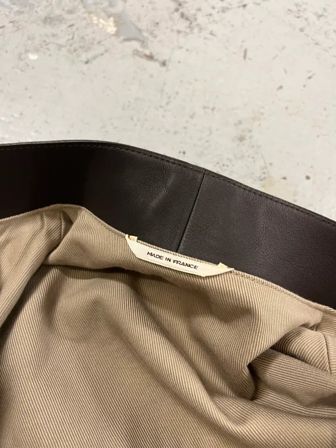 Hermès Brown Leather Constrast Beige Modern Classy Jacket wWhctzP 10