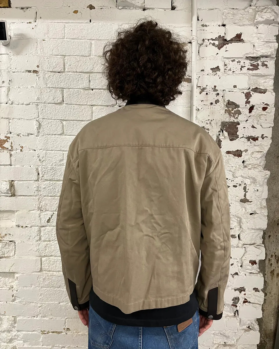 Hermès Brown Leather Constrast Beige Modern Classy Jacket wWhctzP 2