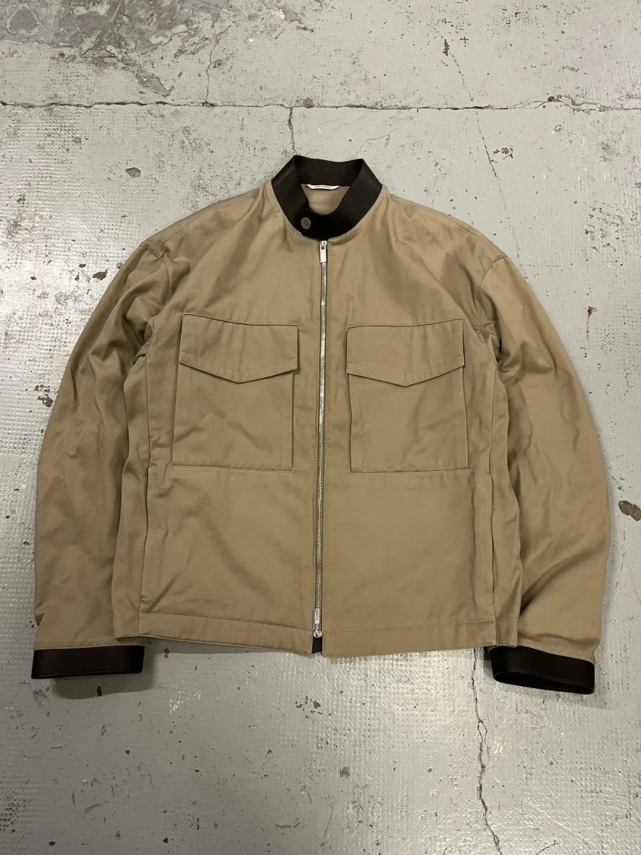 Hermès Brown Leather Constrast Beige Modern Classy Jacket wWhctzP 3