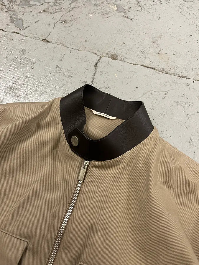 Hermès Brown Leather Constrast Beige Modern Classy Jacket wWhctzP 4