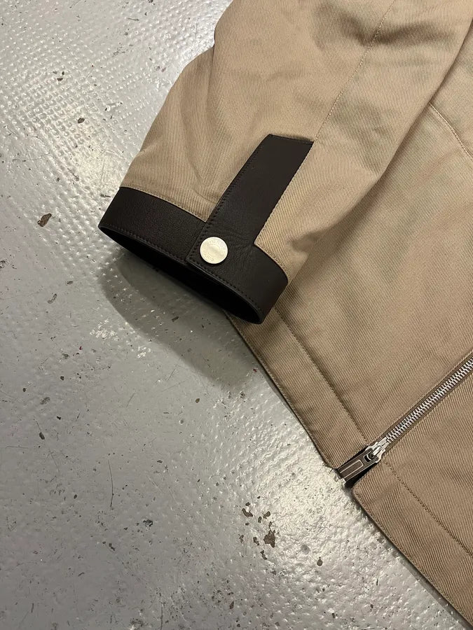 Hermès Brown Leather Constrast Beige Modern Classy Jacket wWhctzP 5