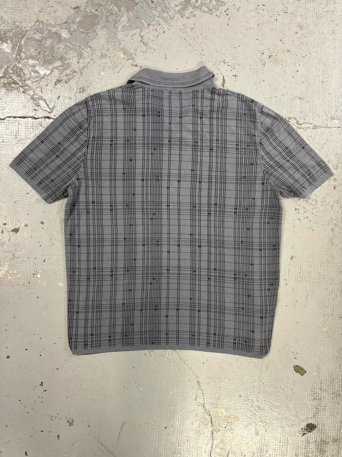 2000s Hermès Grey Plaid Polo Shirt zQJllyC 2