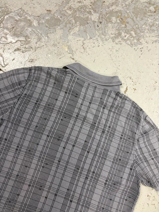 2000s Hermès Grey Plaid Polo Shirt zQJllyC 3