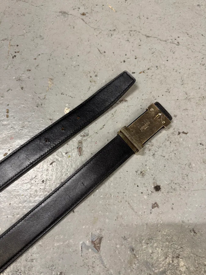 Hermès H Orange & Black Leather Belt DEgaWAC 13