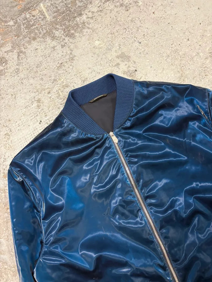 Hermès Metallic Blue Nylon Bomber Jacket pnncsJa 4