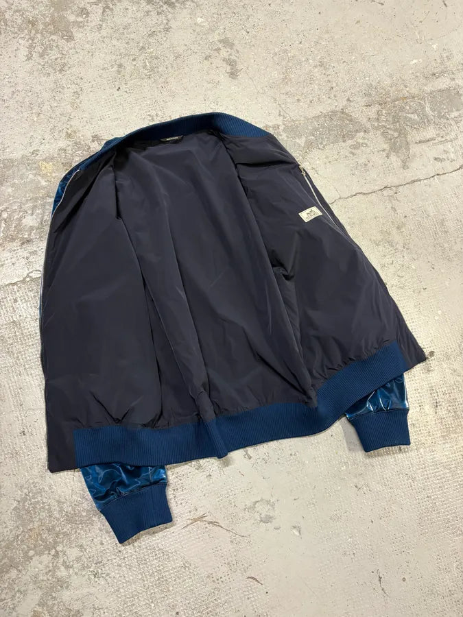Hermès Metallic Blue Nylon Bomber Jacket pnncsJa 6