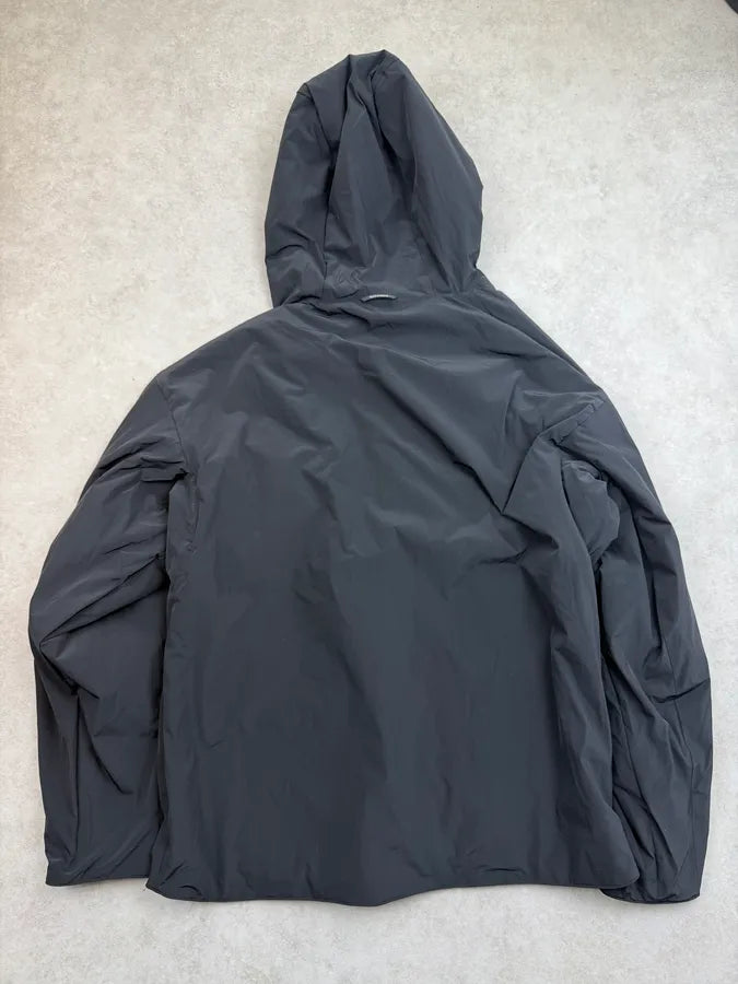 Hermès Mettalic Satin Brown Reverse Hooded Zip-up Jacket frswPwq 7