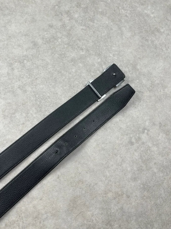 Hermès Navy Leather Reversible H-Buckle Belt ldGeGoX 7