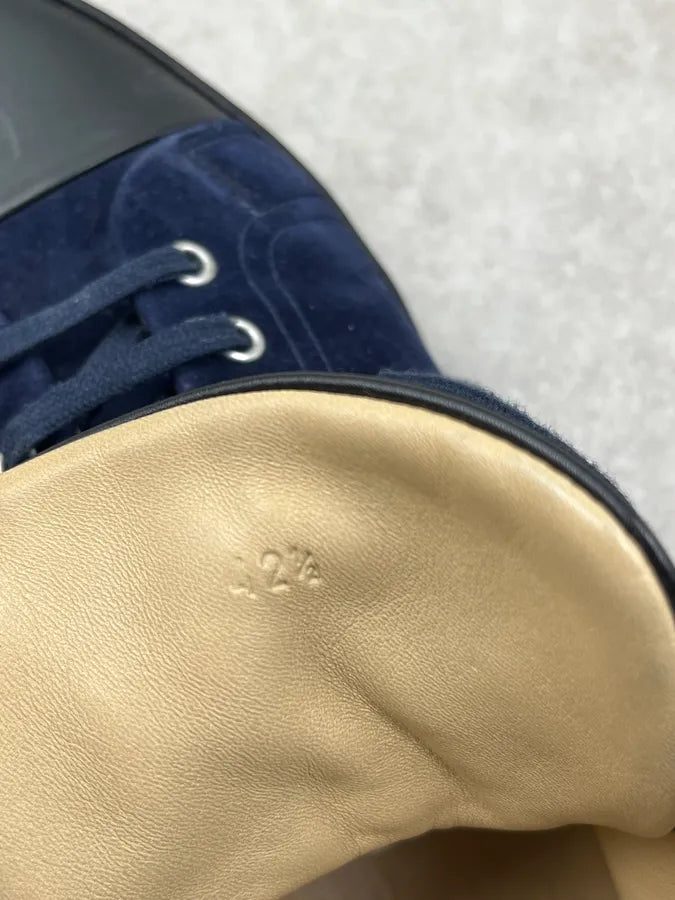 Hermès Navy Suede Leather High Sneakers XhdIQgy 7