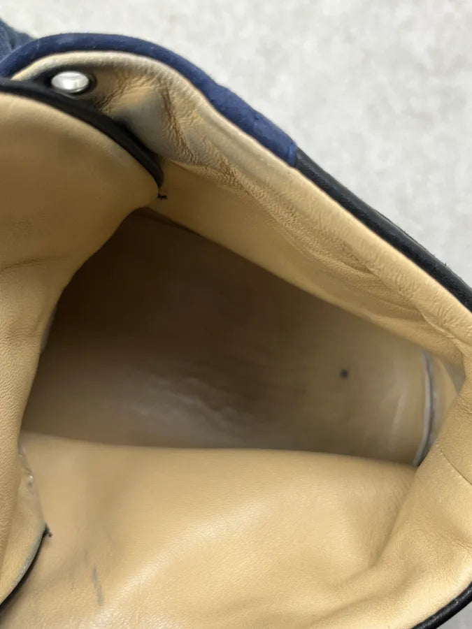 Hermès Navy Suede Leather High Sneakers XhdIQgy 8