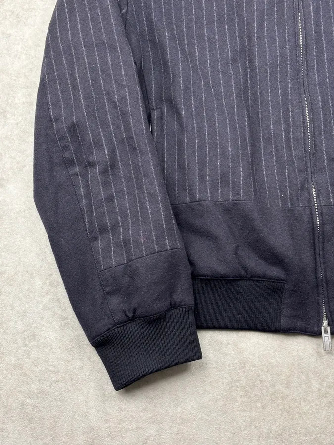 Hermès Navy Wool Pinstripe Bomber Jacket bdQusNC 7