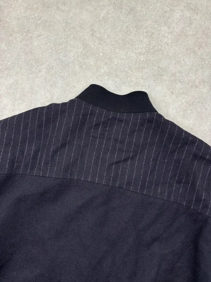 Hermès Navy Wool Pinstripe Bomber Jacket bdQusNC 5