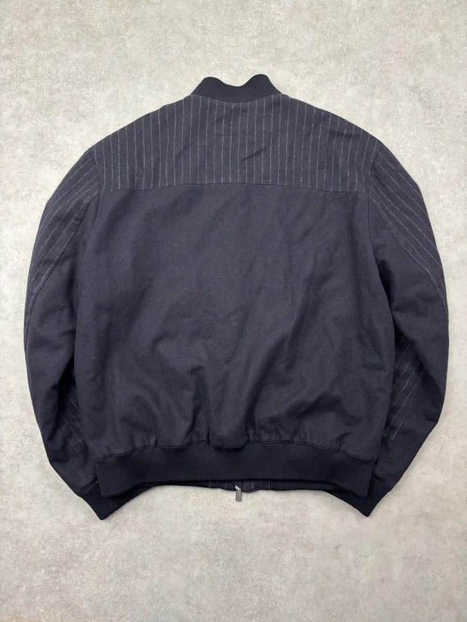 Hermès Navy Wool Pinstripe Bomber Jacket bdQusNC 4