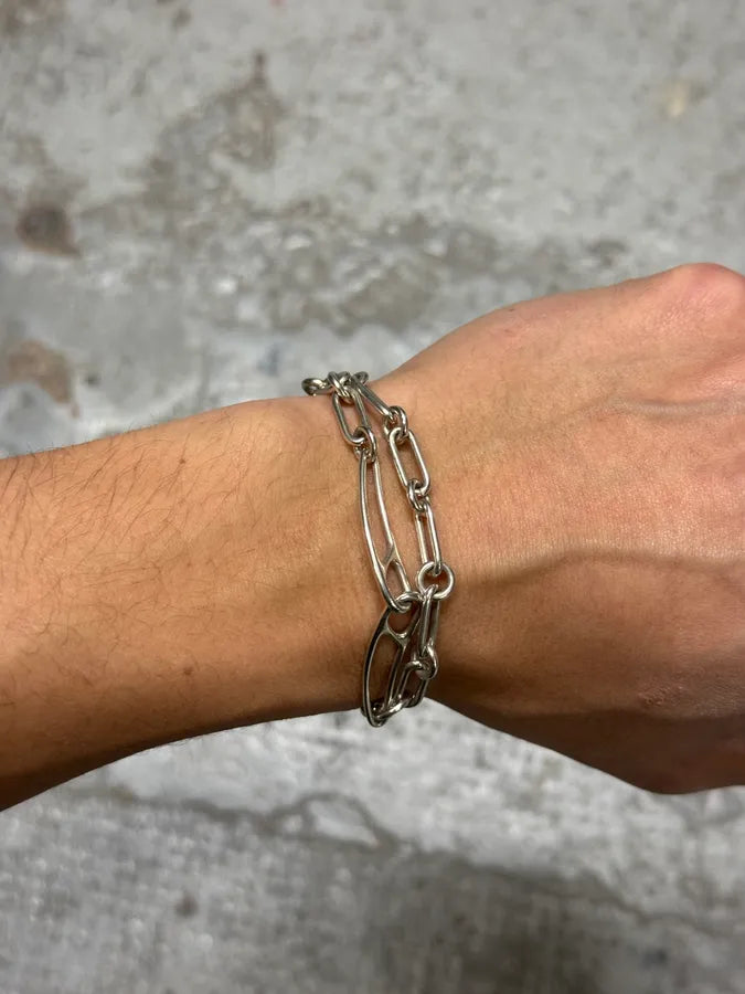 Hermès Punk Sterling Silver Chain Toggle Closure Bracelet plSZvEf 1