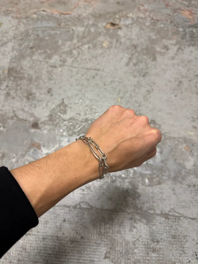 Hermès Punk Sterling Silver Chain Toggle Closure Bracelet plSZvEf 3