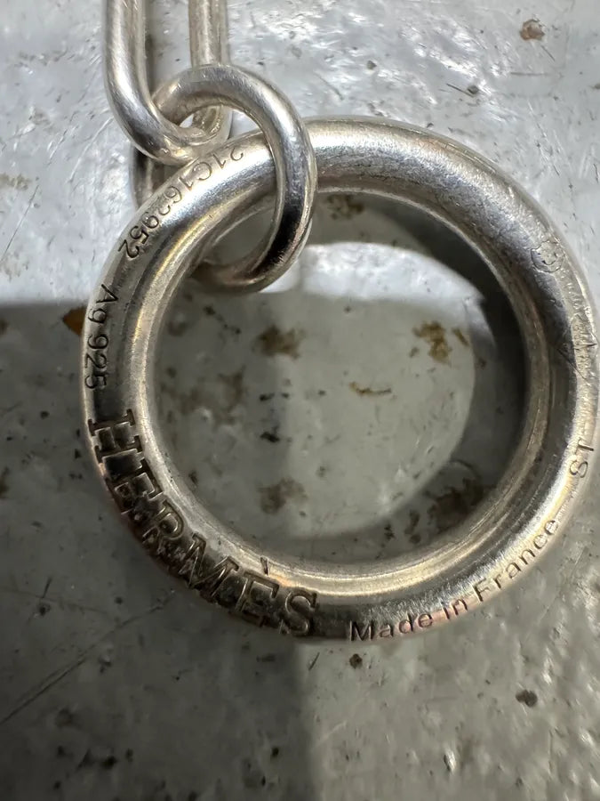 Hermès Punk Sterling Silver Chain Toggle Closure Bracelet plSZvEf 5