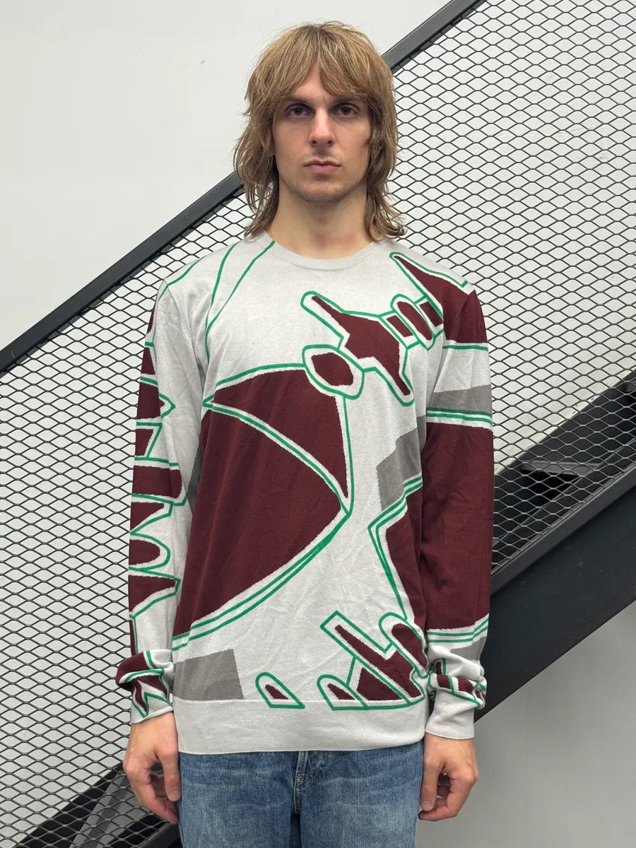Hermès Sample Abstract World Grey Sweater florkfY 1