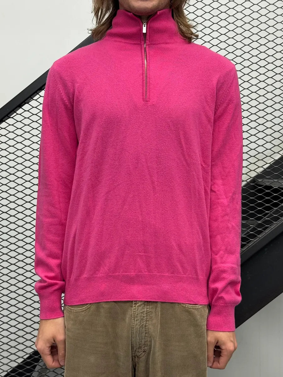 Hermès Sample Pink Minimalist Half Zip Sweater OhjBqBs 0
