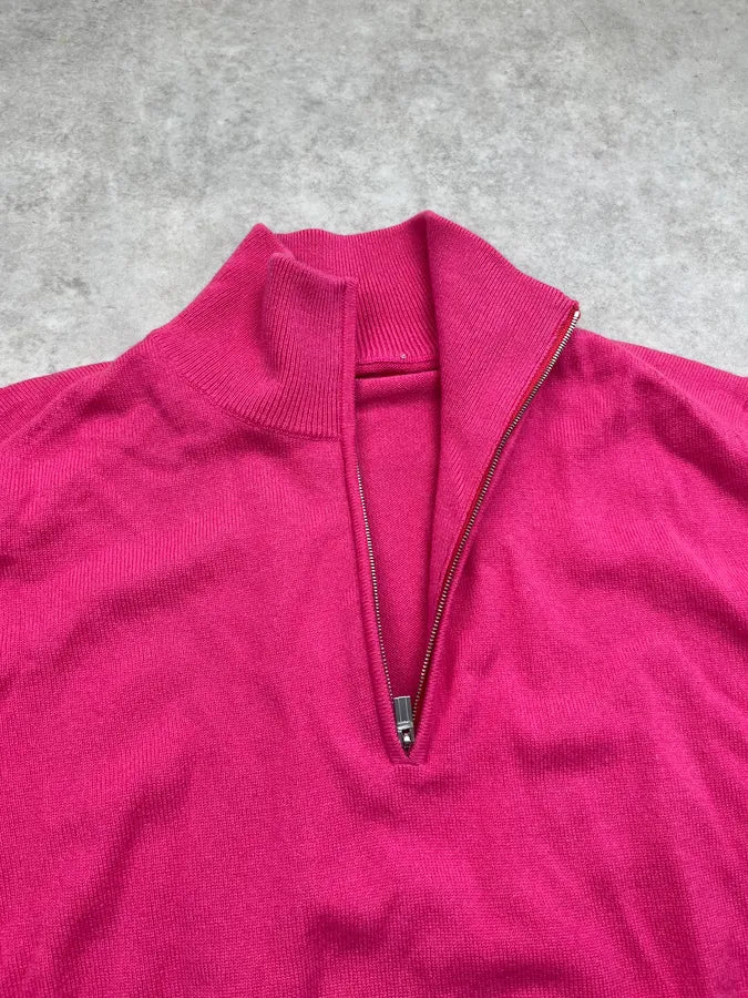 Hermès Sample Pink Minimalist Half Zip Sweater OhjBqBs 5