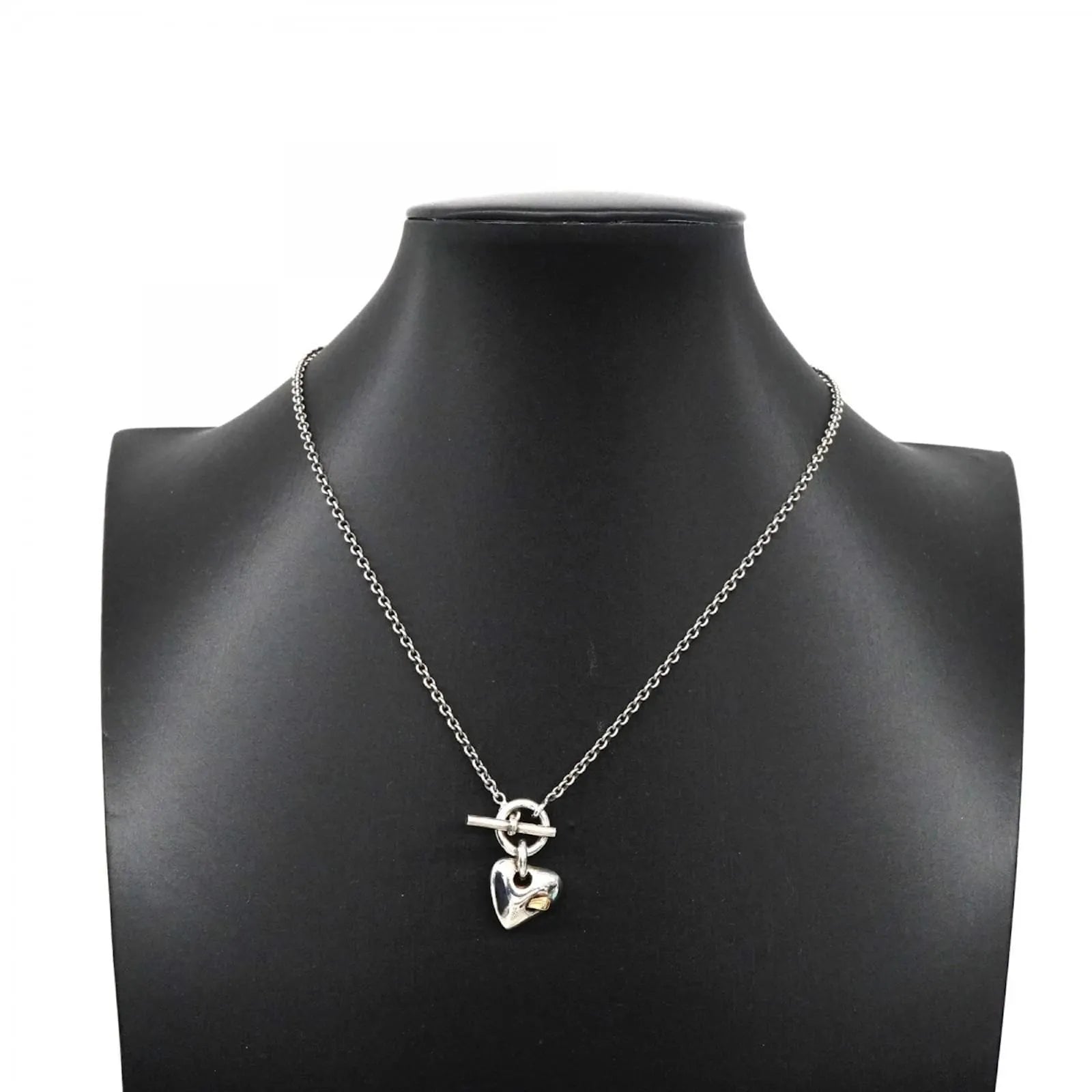 Hermès Silver 925 Broken Heart Pendant Signature Necklace (OS) NdjXUbF 1