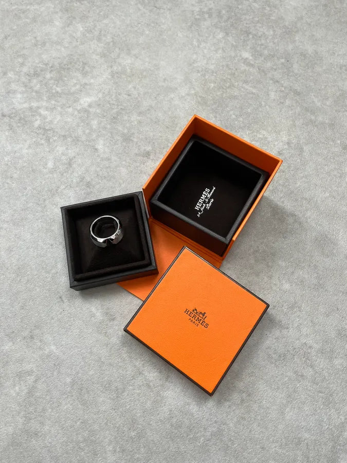 Hermès Silver Sac à Dépêches Ring VVQGmIG 2