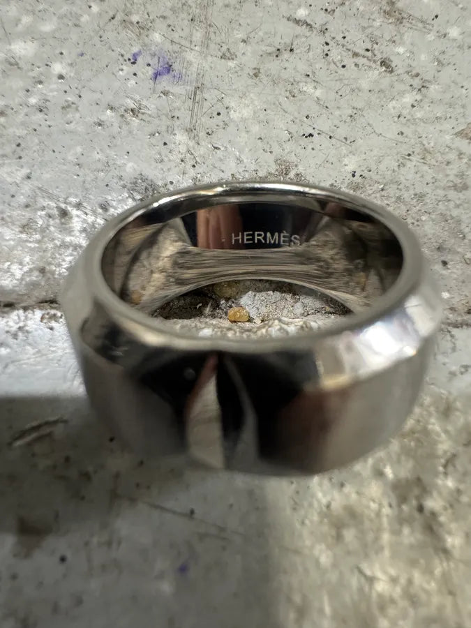 Hermès Silver Sac à Dépêches Ring (OS) egsuaMb 6