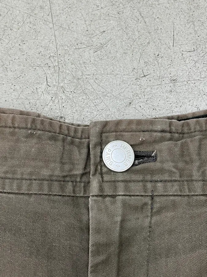2000s Hermès Taupe Cargo Shorts EQzjvoh 9