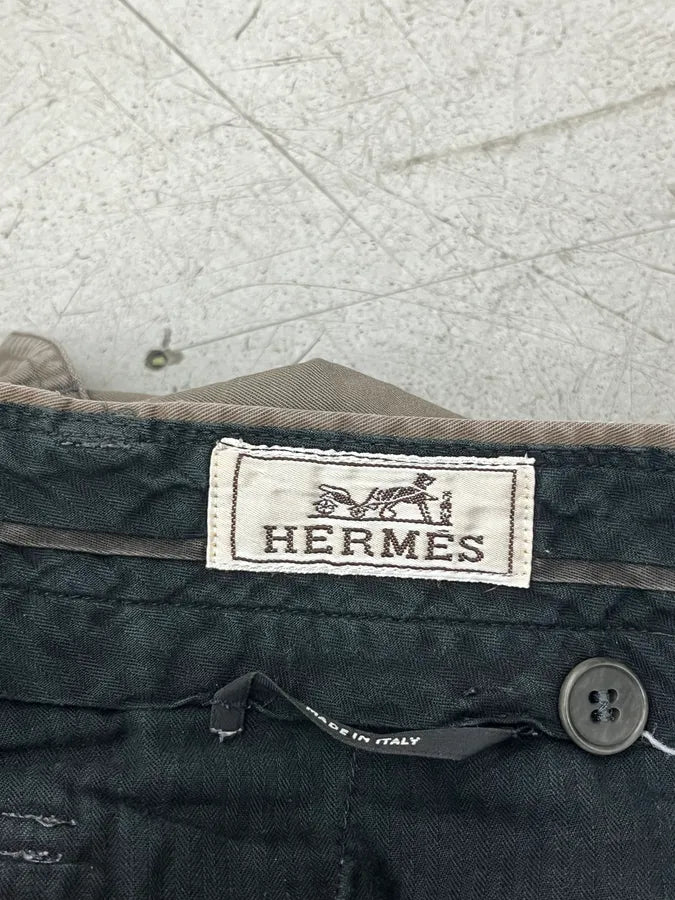 2000s Hermès Taupe Cargo Shorts EQzjvoh 12