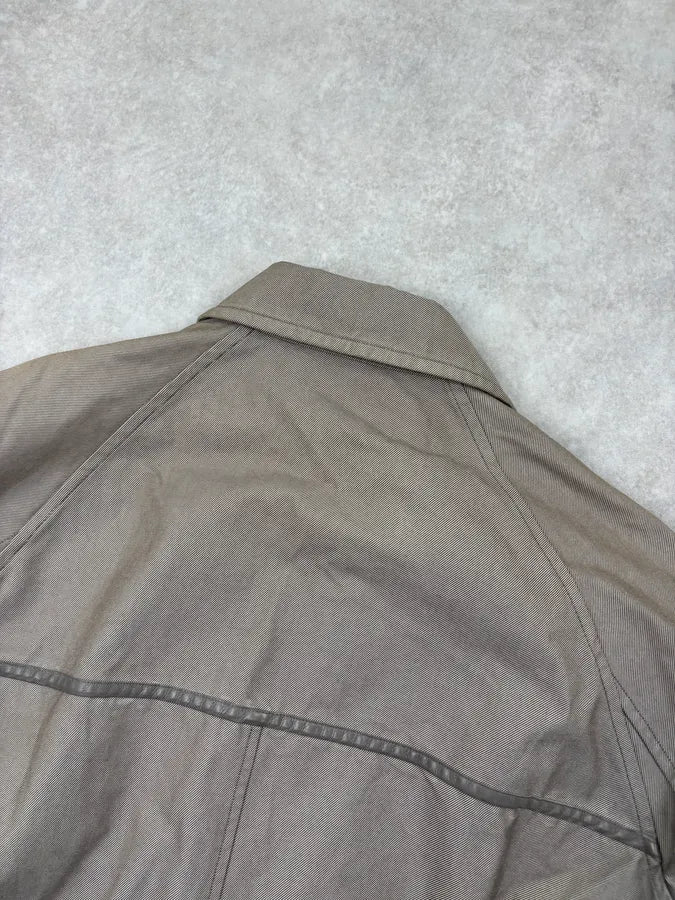 Hermès Taupe Canvas Leather Aviator Hybrid Jacket PbeqLhO 5