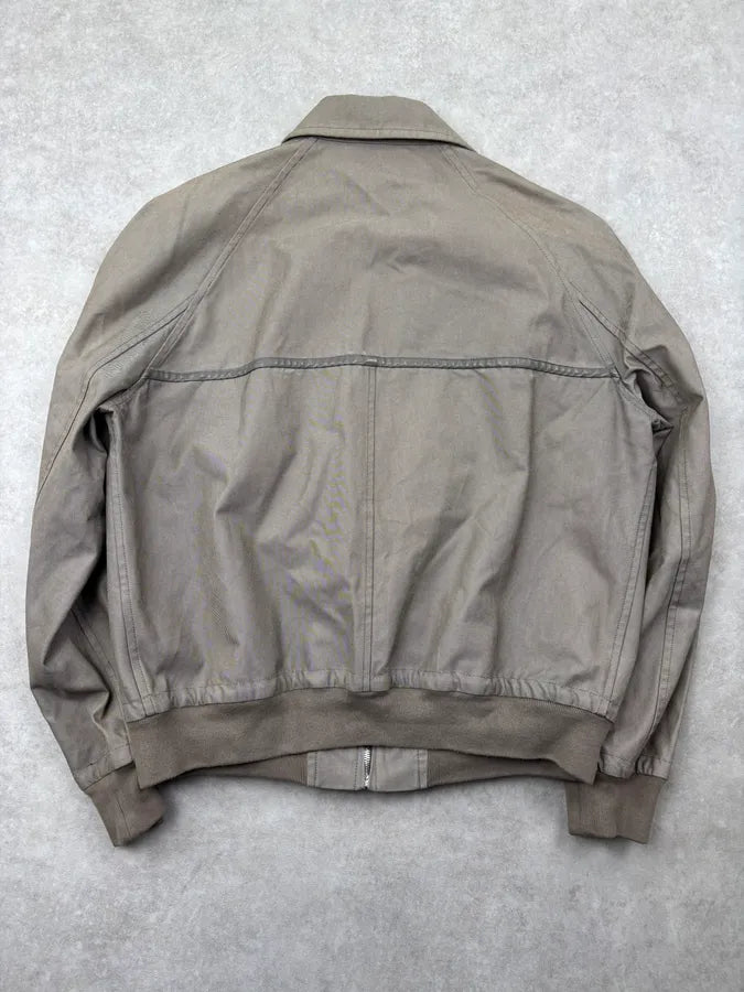 Hermès Taupe Canvas Leather Aviator Hybrid Jacket PbeqLhO 4