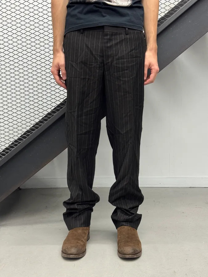Hermès Wool Dark Grey Pinstripe Suit Pants jFNKapv 0